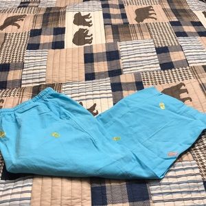 Jane Ashley light blue/teal flip flop print capris